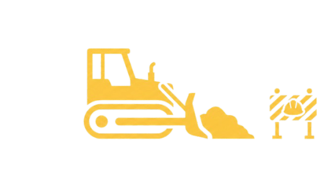 Ikonka przygotowania placu budowy pod obiekty inżynieryjne